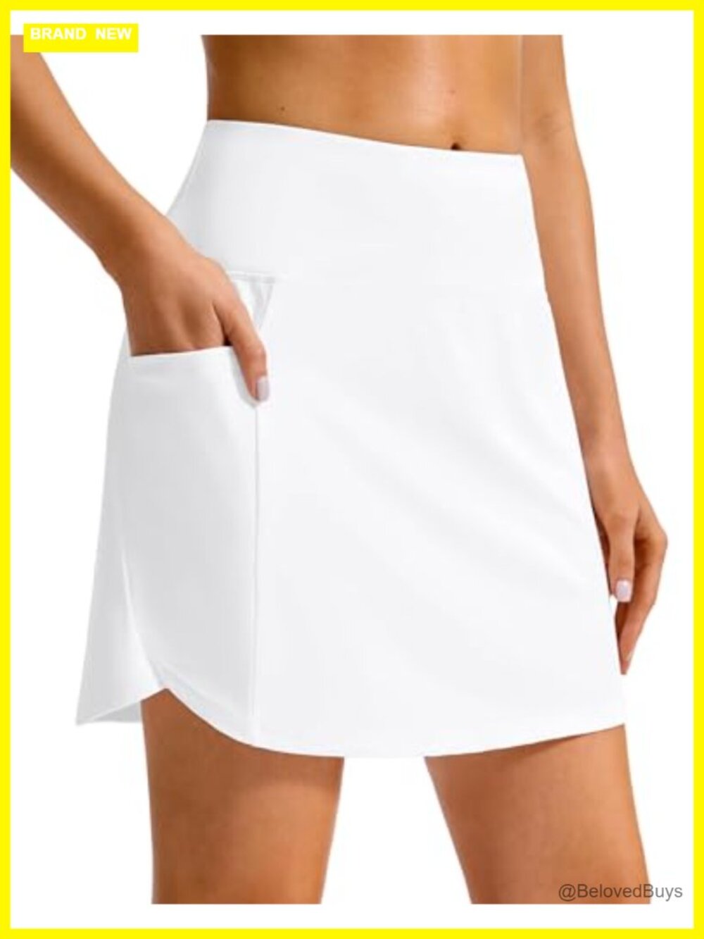Women's 16" High Waisted Skort with 4 Pockets Golf Tennis Athletic Skirt